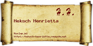 Heksch Henrietta névjegykártya