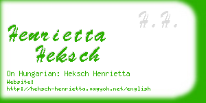 henrietta heksch business card